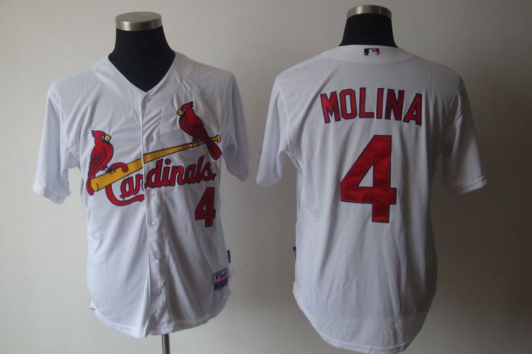 St- Louis Cardinals #4 Yadier Molina White Cool Base